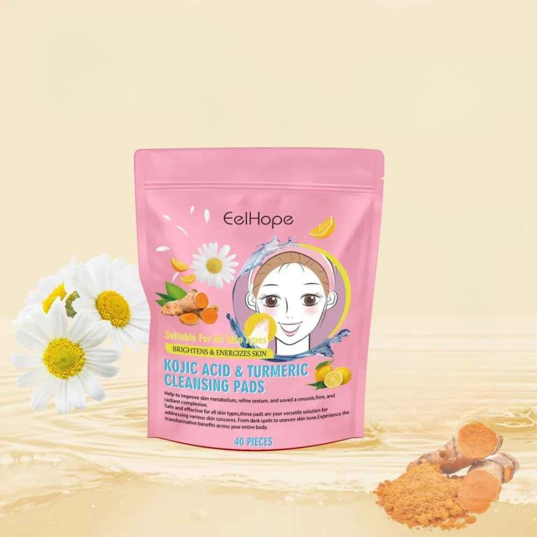 Turmeric Kojic Acid Facial Exfoliating Cleansing Pads