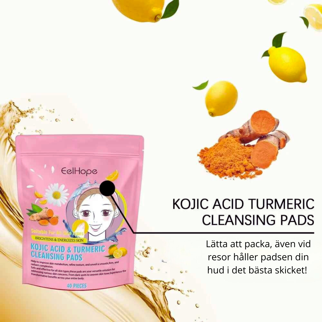 Turmeric Kojic Acid Facial Exfoliating Cleansing Pads