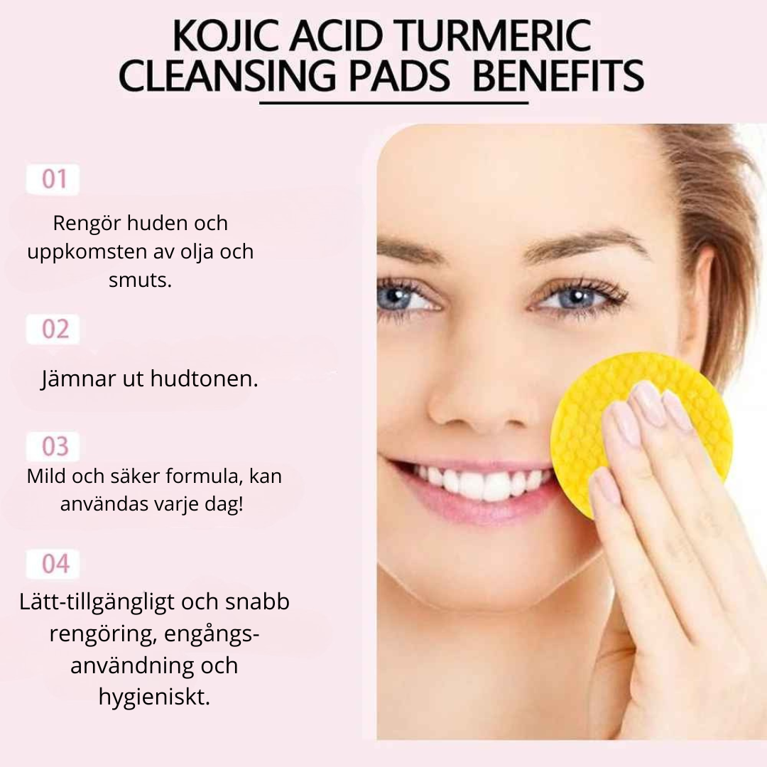 Turmeric Kojic Acid Facial Exfoliating Cleansing Pads