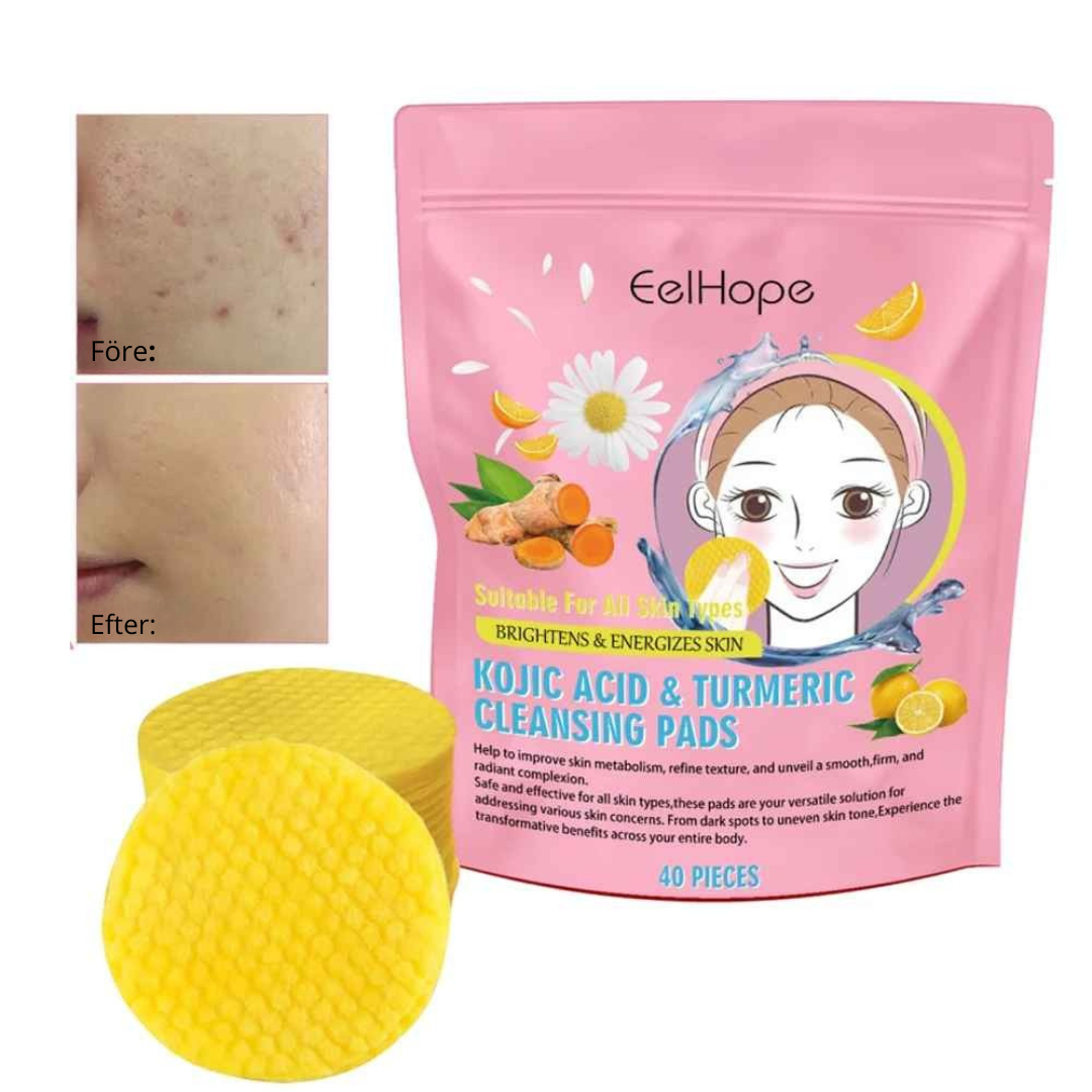 Turmeric Kojic Acid Facial Exfoliating Cleansing Pads